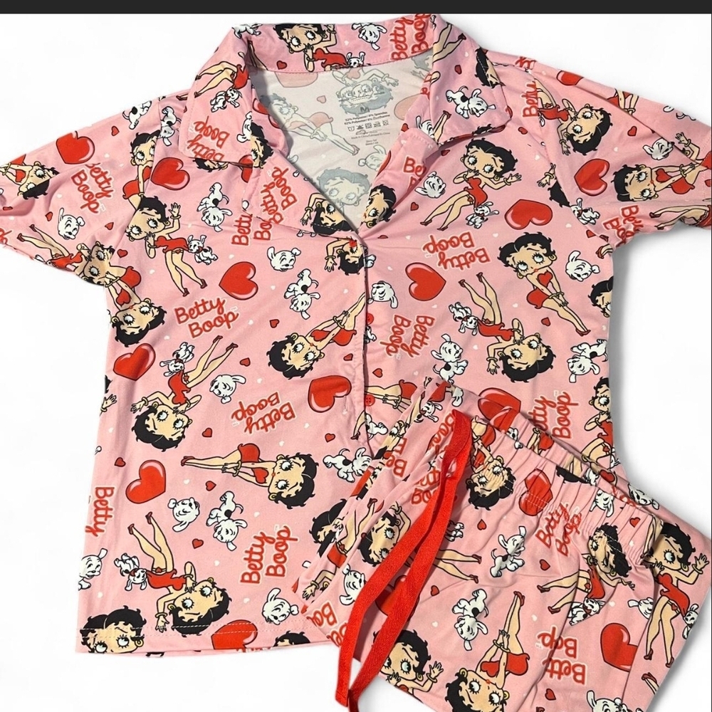 Betty Boop Pink and Red Kids Pajama Set